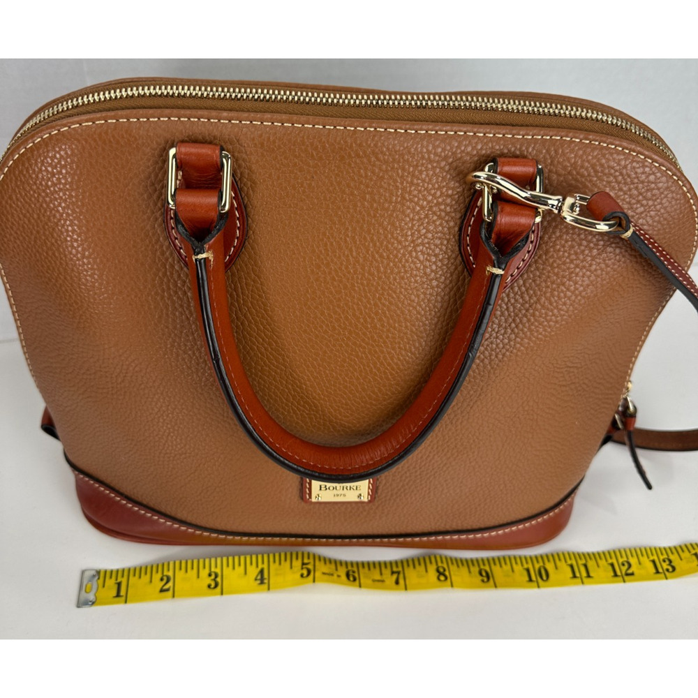 Dooney & Bourke Pebble Grain Zip Zip Satchel Tan Brown Purse Leather Handbag - Picture 10 of 16